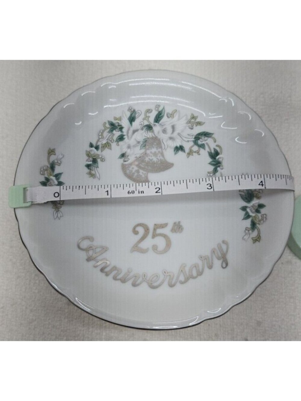 25th Anniversary Pedestal Cake Stand Silver Jubilee Wedding Bells Compote - Picture 2 of 14